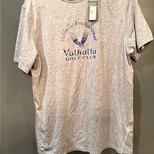 Greyson Heather Gray Tee with Blue Logo